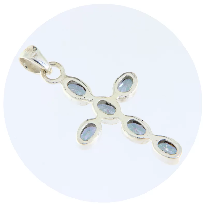 Pandantiv Argint 925 Cruce Topaz Mistic - Stralucire Mistica