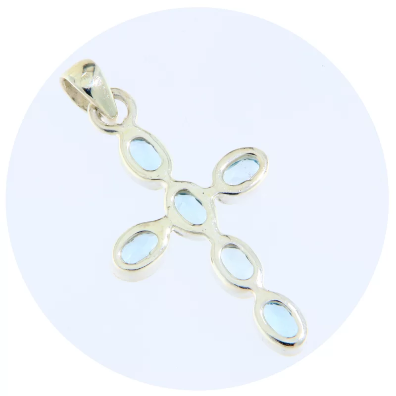 Pandantiv Argint 925 Cruce Topaz Natural - Armonie si Luminozitate