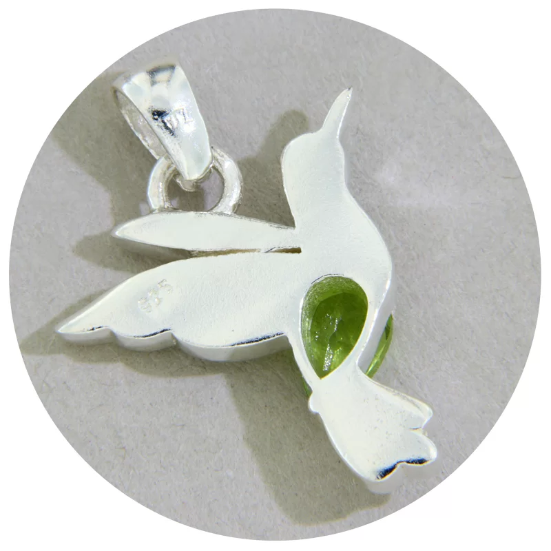 Pandantiv Argint 925 Colibri Peridot Natural - Eleganta si Revitalizare