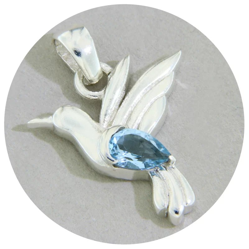Pandantiv Argint 925 Colibri Topaz Natural - Eleganta si Claritate