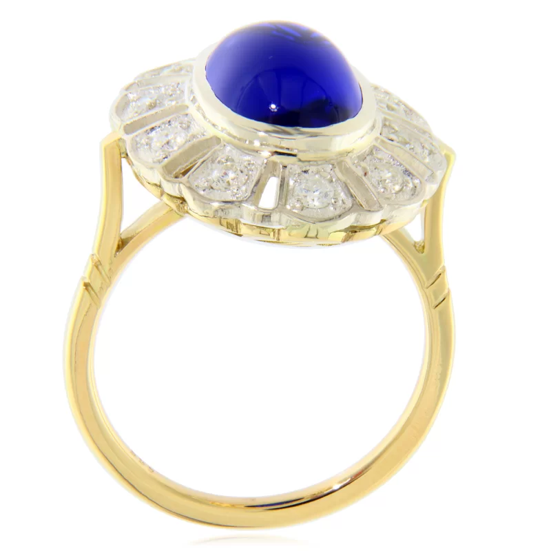 Inel Aur 14 k Galben Argint 925 Safir Laborator Diamante Naturale - Distinct si Stralucitor