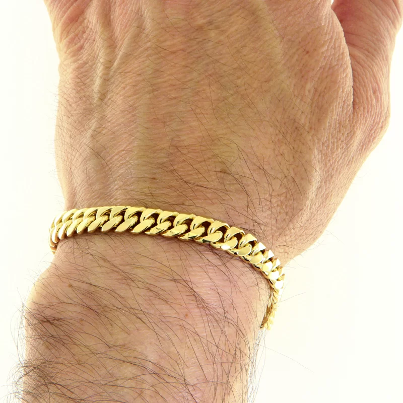 Bratara Miami Cuban Plina Lucrata Manual Aur 14k Galben - Eleganta si Forta