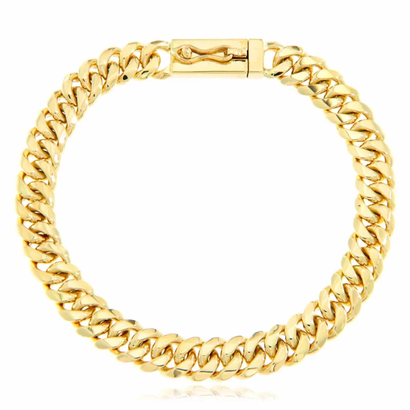 Bratara Miami Cuban Plina Lucrata Manual Aur 14k Galben - Eleganta si Forta