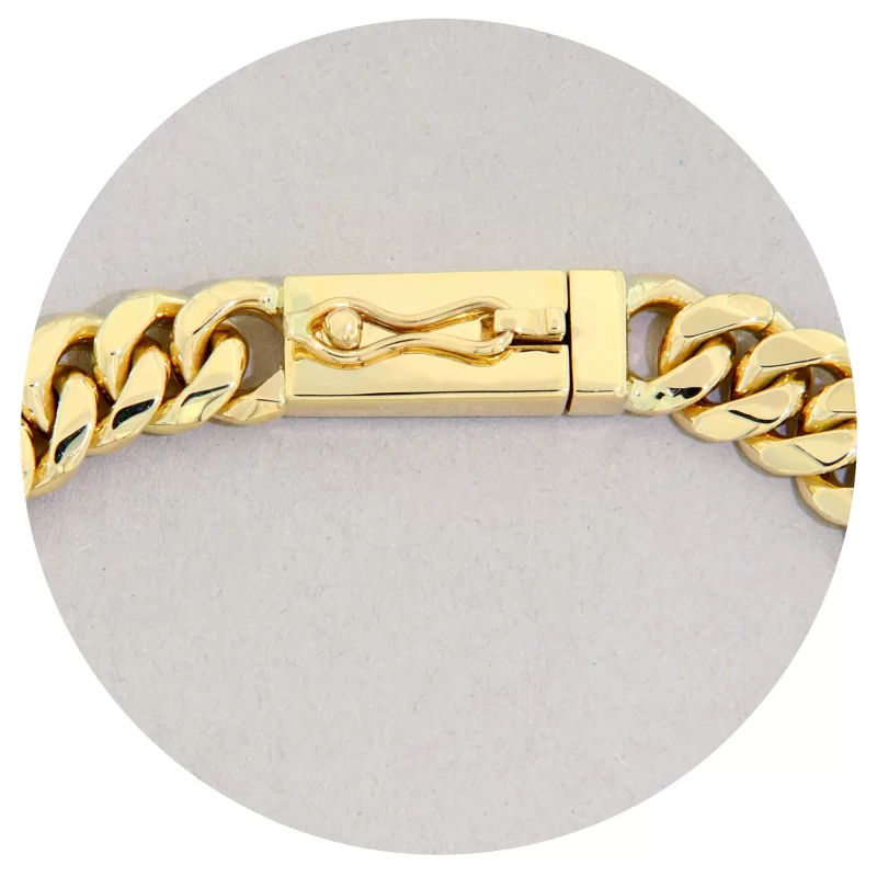 Bratara Miami Cuban Plina Lucrata Manual Aur 14k Galben - Eleganta si Forta