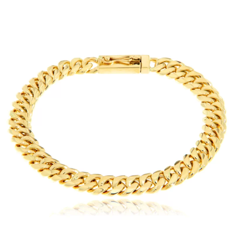 Bratara Miami Cuban Plina Lucrata Manual Aur 14k Galben - Eleganta si Forta