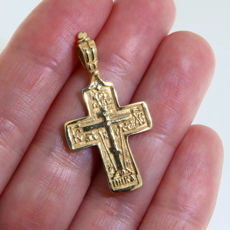 Pandant Cruce Rasariteana Aur 14k Galben - Protectie si Credinta