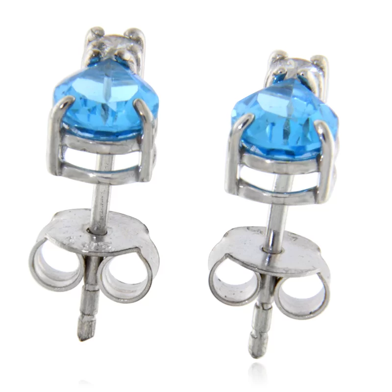 Cercei Aur 14 k Galben sau Alb Topaz Diamante Naturale - Stralucire Diafana