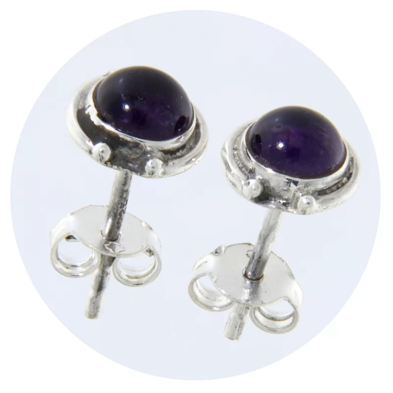 Cercei Argint 925 Stud Surub Ametist Natural - Eleganta si Armonie