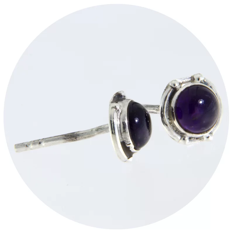 Cercei Argint 925 Stud Surub Ametist Natural - Eleganta si Armonie