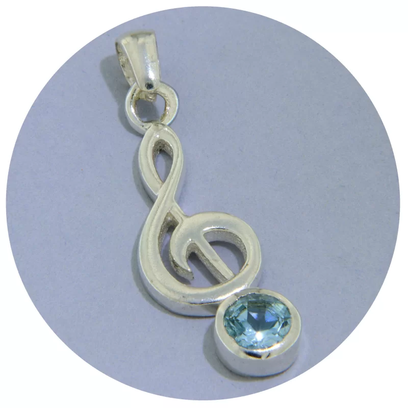 Pandantiv Argint 925 Cheia Sol Topaz Natural - Stralucire si Armonie
