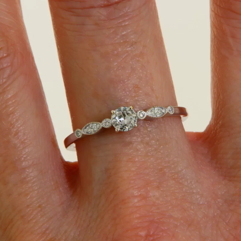 Inel Aur Alb 14k Diamante Naturale - Rafinament si Stralucire