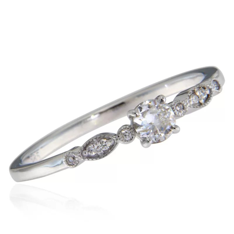 Inel Aur Alb 14k Diamante Naturale - Rafinament si Stralucire