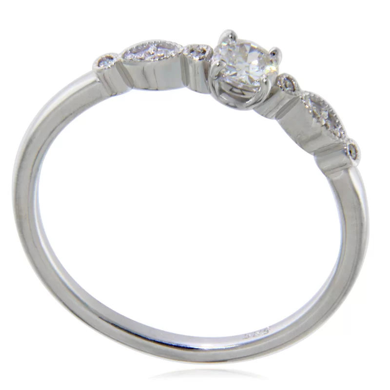 Inel Aur Alb 14k Diamante Naturale - Rafinament si Stralucire