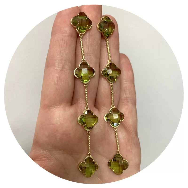 Cercei Aur 14k Galben Zultanite de Laborator - Eleganta si Transformare Coloristica