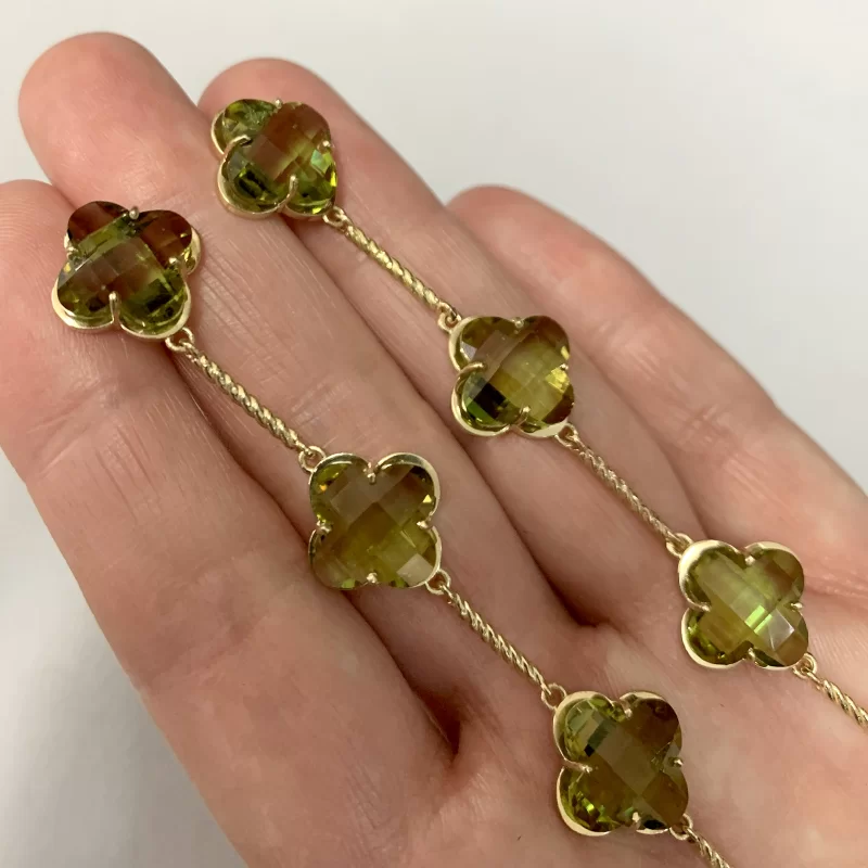Cercei Aur 14k Galben Zultanite de Laborator - Eleganta si Transformare Coloristica
