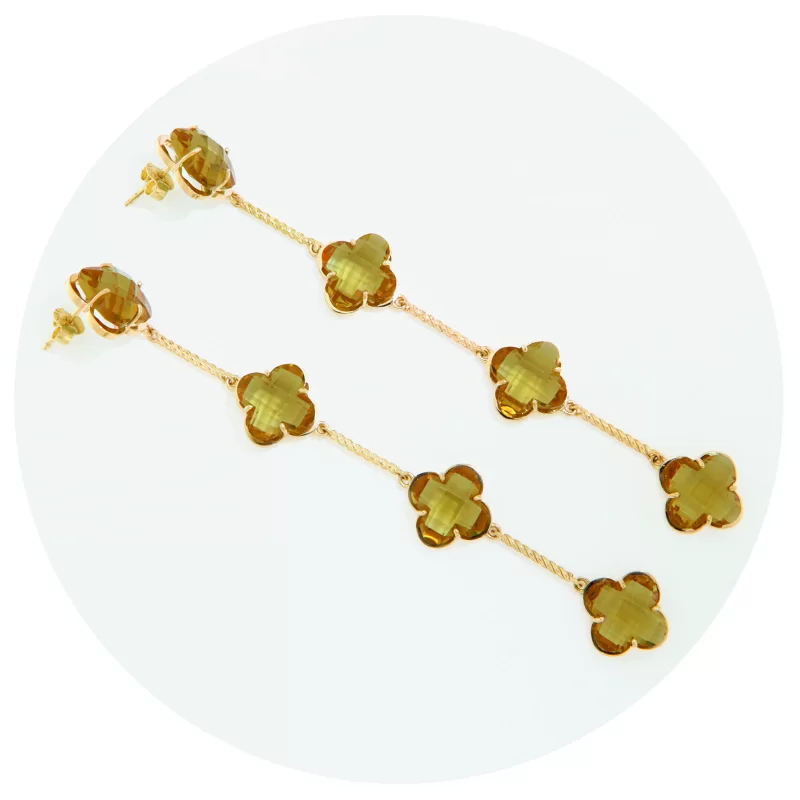 Cercei Aur 14k Galben Zultanite de Laborator - Eleganta si Transformare Coloristica