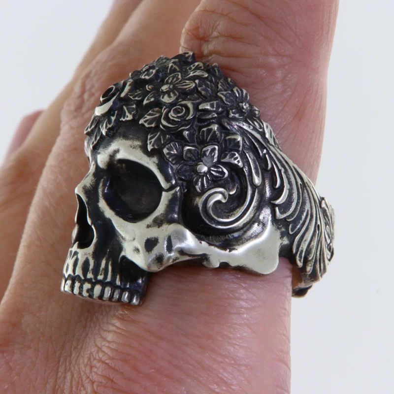 Ghiul Barbatesc Argint 925 Oxidat Art Nouveau Skull - Sofisticat si Rebel