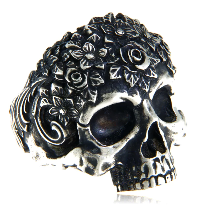 Ghiul Barbatesc Argint 925 Oxidat Art Nouveau Skull - Sofisticat si Rebel