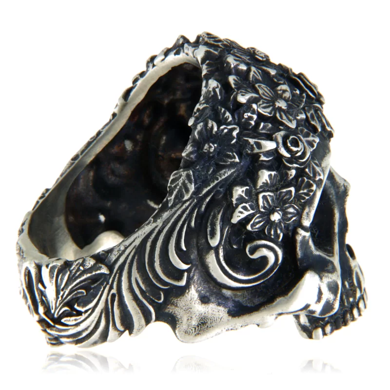 Ghiul Barbatesc Argint 925 Oxidat Art Nouveau Skull - Sofisticat si Rebel