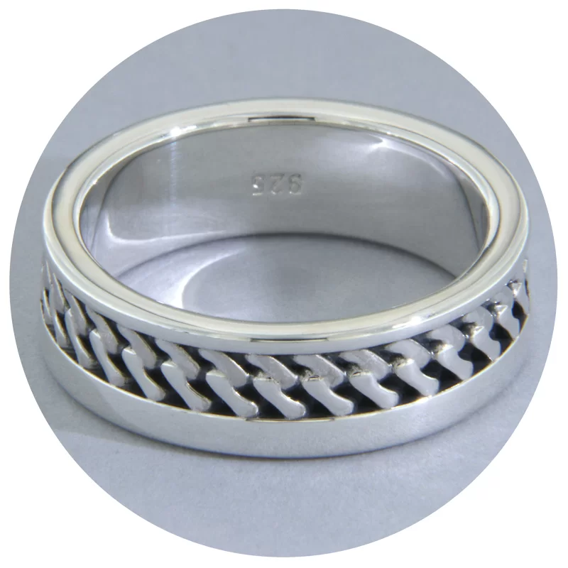 Inel Argint 925 Sculptat Pattern Zigzag - Minimalist si Elegant