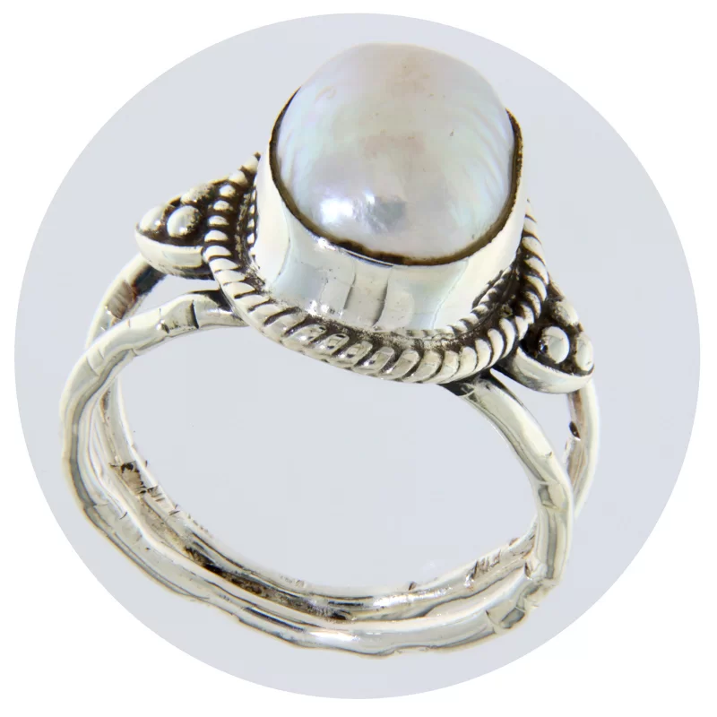 Inel Argint 925 Oxidat Perla de Cultura - Eleganta si Stil