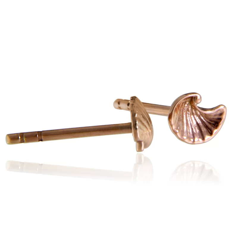 Cercei Stud Aur Roz 14k Scoici - Armonie marina