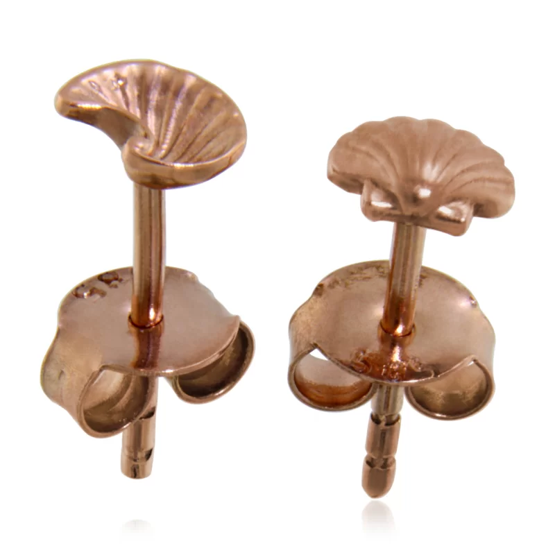 Cercei Stud Aur Roz 14k Scoici - Armonie marina