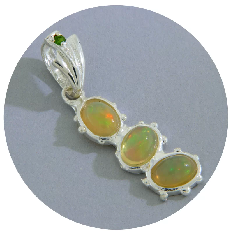 Pandantiv Argint 925 Opal Etiopian Natural - Energie si Rafinament