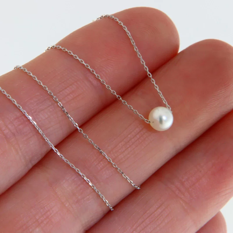 Colier Aur 14 k Perla de Cultura Naturala Incorporata - Eleganta Pura