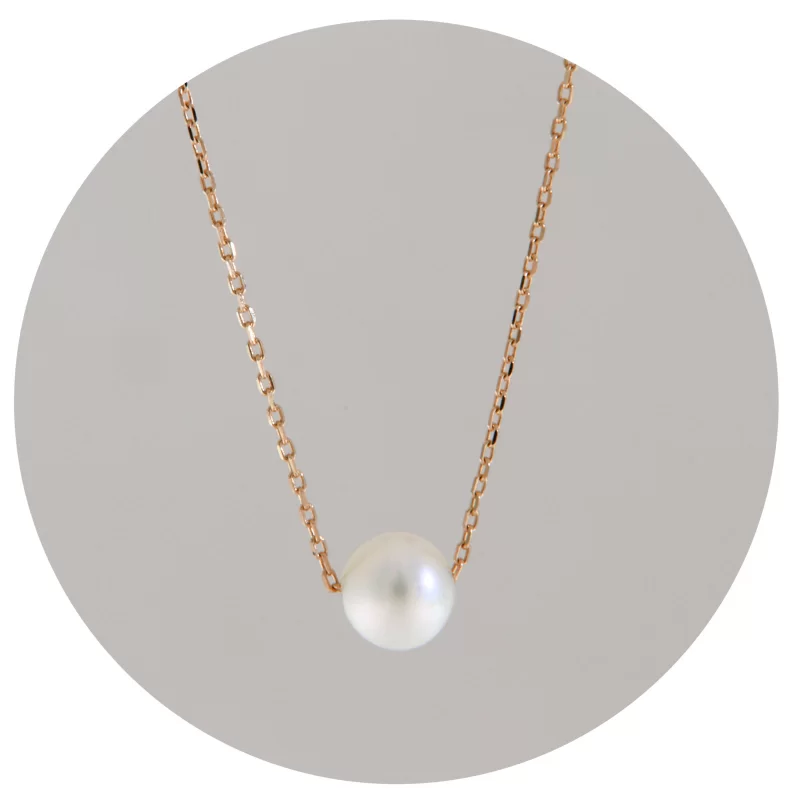 Colier Aur 14 k Perla de Cultura Naturala Incorporata - Eleganta Pura