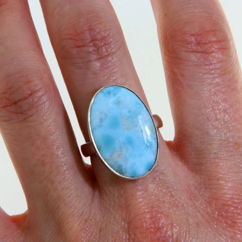 Inel Argint 925 Larimar Natural - Calm si Puritate