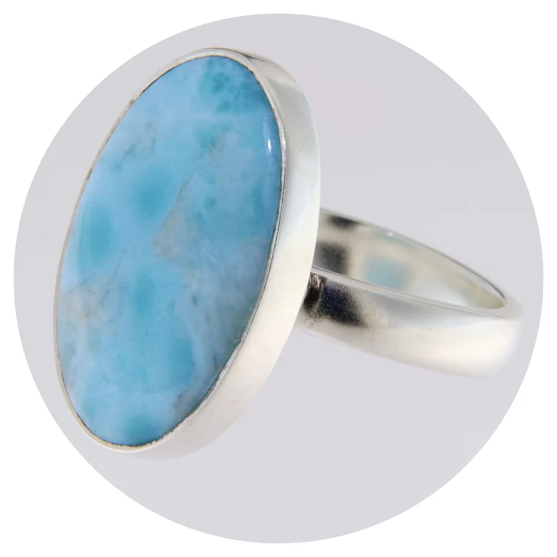 Inel Argint 925 Larimar Natural - Calm si Puritate