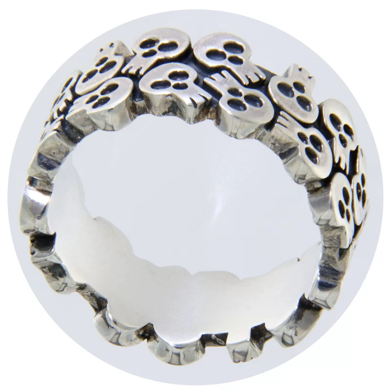 Inel Argint 925 Oxidat Dancing Skulls - Party Spirit
