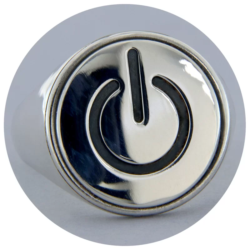 Inel Barbatesc Argint 925 Power On/Off - Good Restart