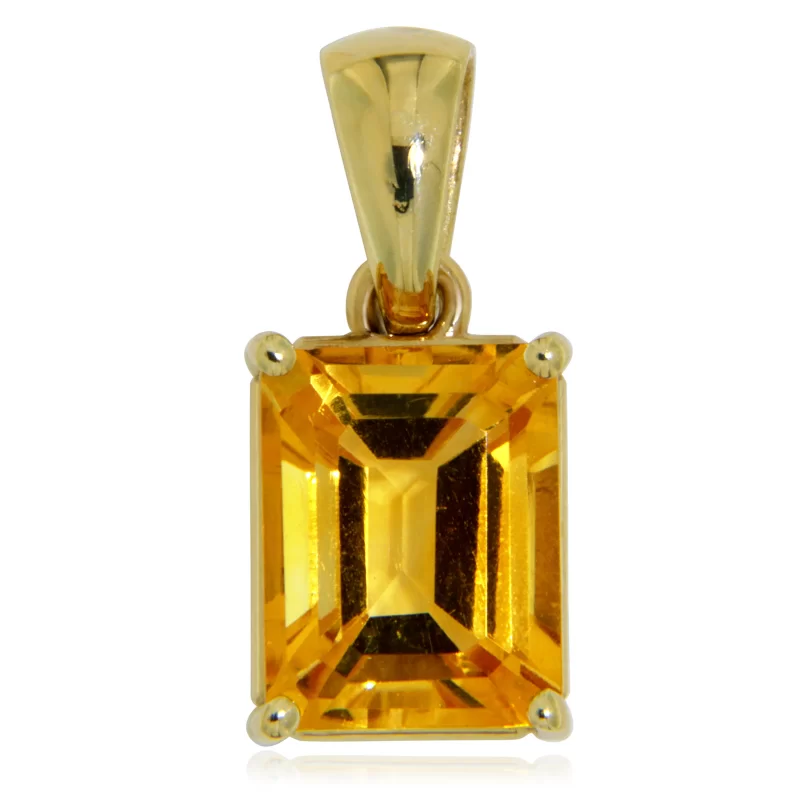 Pandantiv Aur Galben 14 k Citrin Natural - Stralucire Solara
