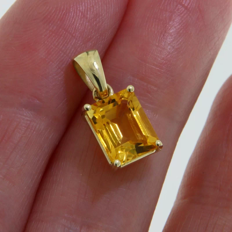 Pandantiv Aur Galben 14 k Citrin Natural - Stralucire Solara