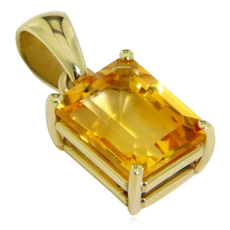 Pandantiv Aur Galben 14 k Citrin Natural - Stralucire Solara