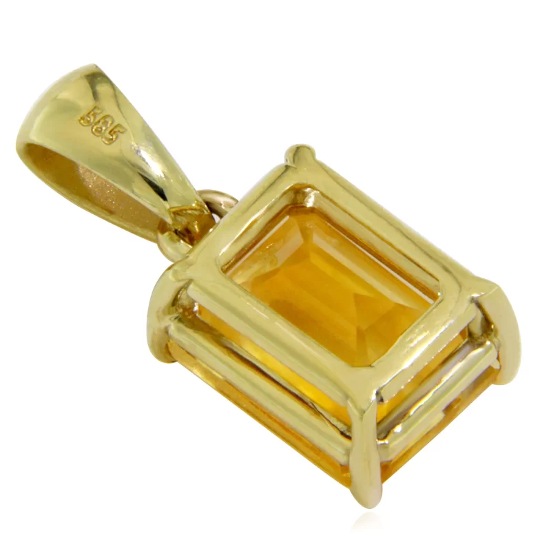 Pandantiv Aur Galben 14 k Citrin Natural - Stralucire Solara