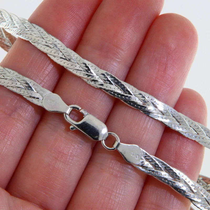 Lant Impletit 5.5 mm Argint 925 Rodiat - Bright Twisted Paths