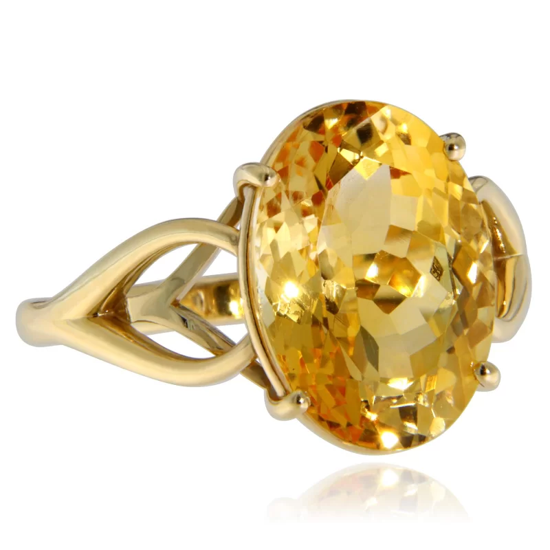 Inel Aur 14k Galben Citrin Natural - Eleganta si Distinctie