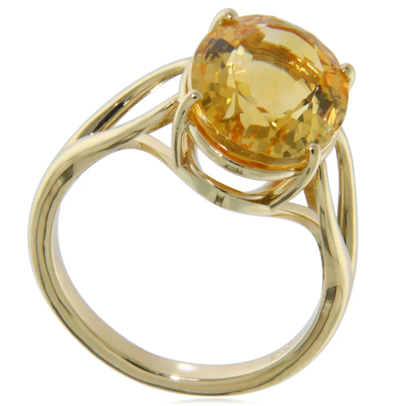 Inel Aur 14k Galben Citrin Natural - Eleganta si Distinctie