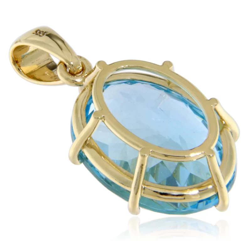 Pandantiv Aur 14 k Galben Topaz Natural - Luminos, Rafinat