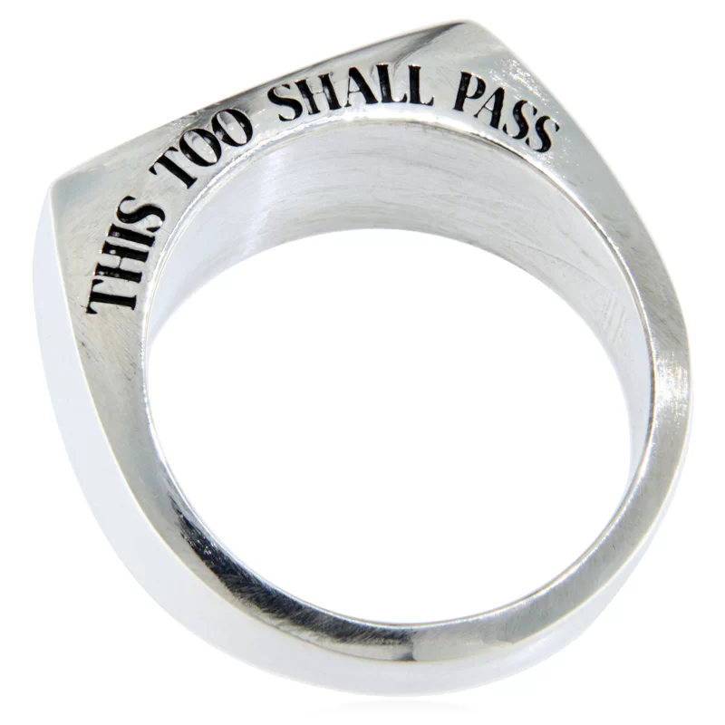 Inel Masiv Plin Barbatesc Argint 925 Regele Solomon - This Too Shall Pass - Putere si Reflectie