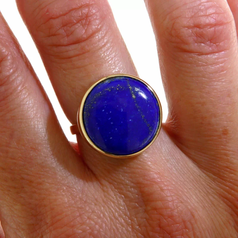 Inel Aur Galben 14 k Lapis Lazuli Natural - Eleganta si Stil