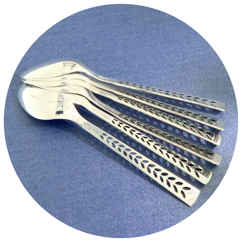 Set Lingurite Argint Masiv Frunze Stilizate - Eleganta si Maiestrie