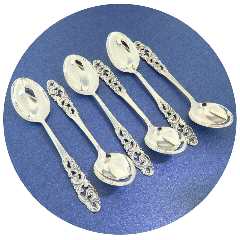 Set Lingurite Argint Masiv Exquisite Floral Elements