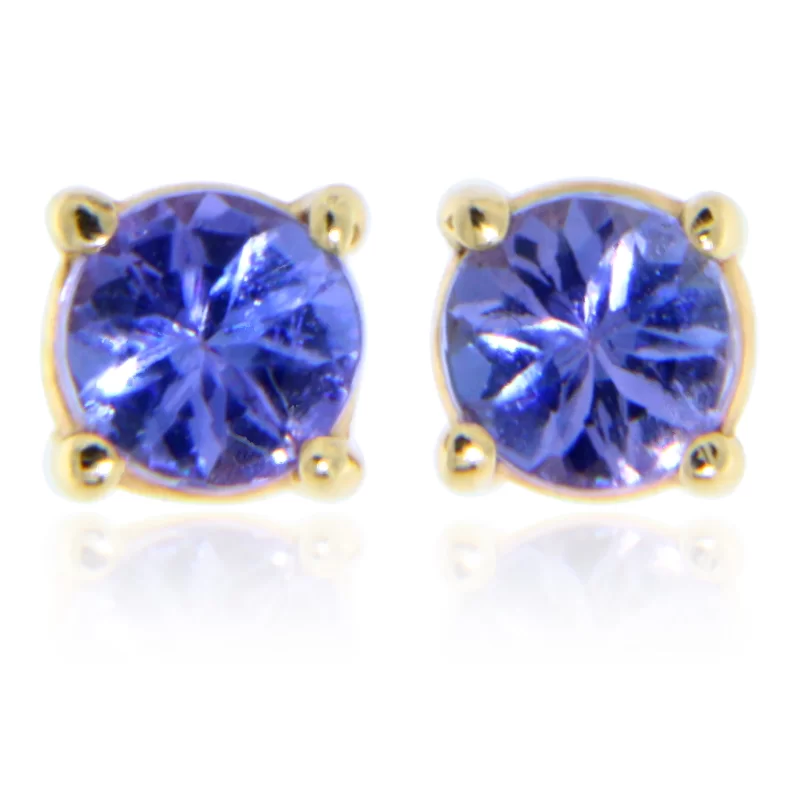 Cercei Stud Surub Aur 14k Tanzanit Natural - Tonuri Magice