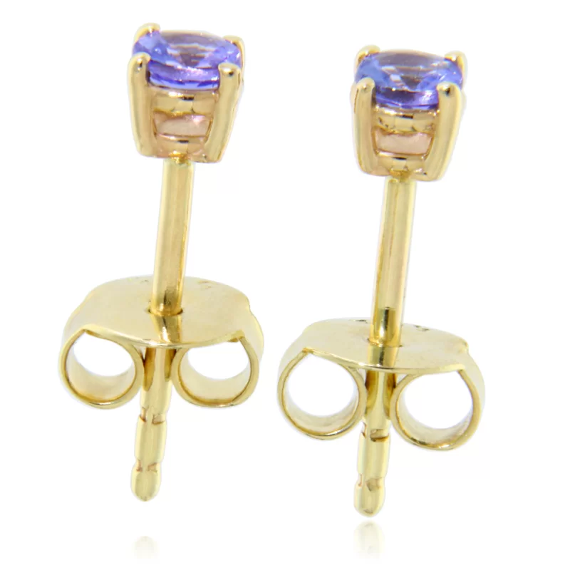 Cercei Stud Surub Aur 14k Tanzanit Natural - Tonuri Magice