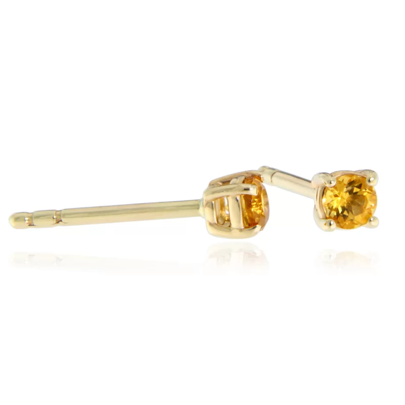 Cercei Stud Surub Aur 14k Citrin Luminozitate si Rafinament