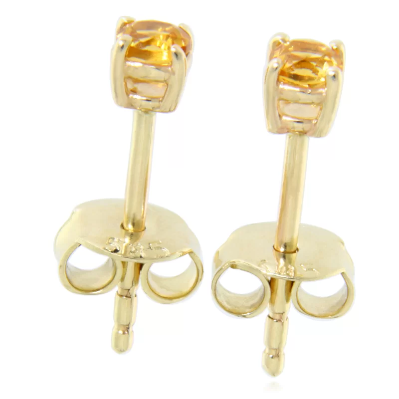 Cercei Stud Surub Aur 14k Citrin Luminozitate si Rafinament